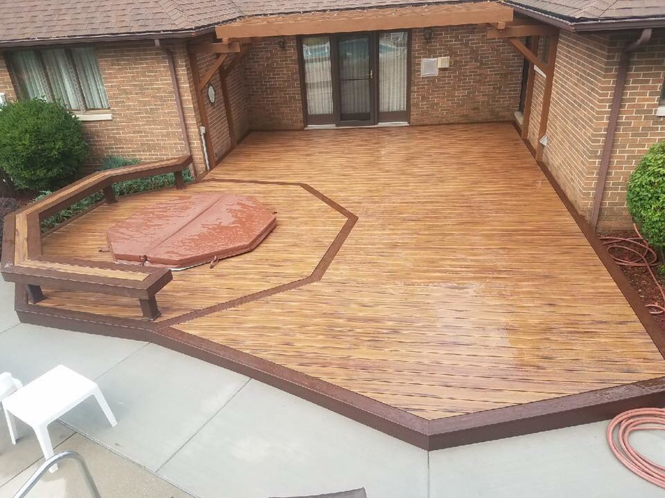 Armadillo Deck Composite Decking with hot tub