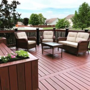 Armadillo Deck Composite Decking with flower planter