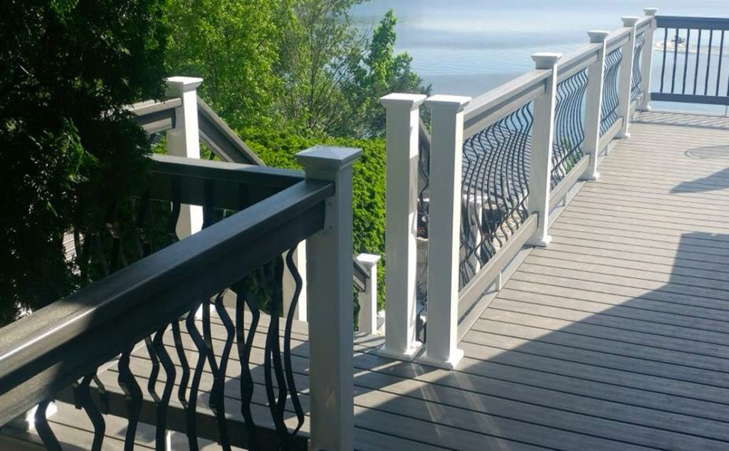 composite decking with ornamental rail